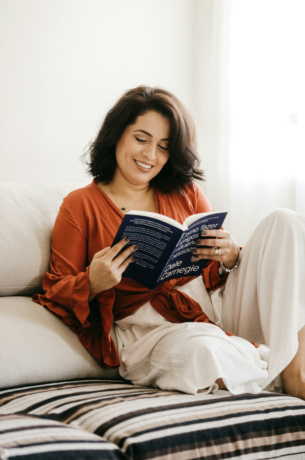 person reading self improvement book